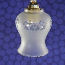 Vintage glazen lampenkapje mat glas bloemen