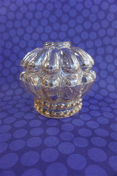Vintage glazen lampenkap amber bubbel