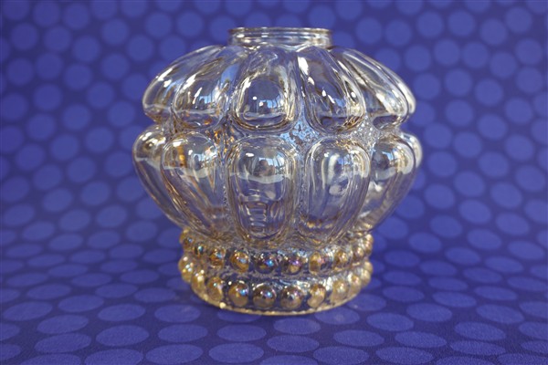 Vintage glazen lampenkap amber bubbel