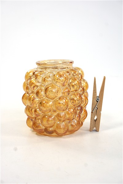 Vintage glazen lampenkap bubbel amber