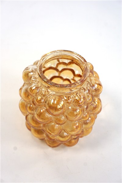 Vintage glazen lampenkap bubbel amber