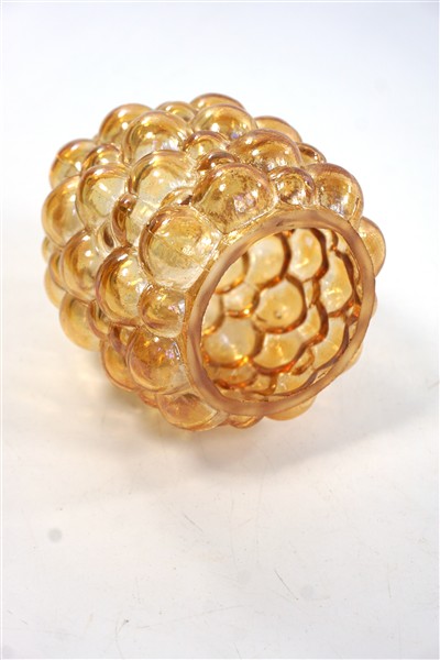 Vintage glazen lampenkap bubbel amber