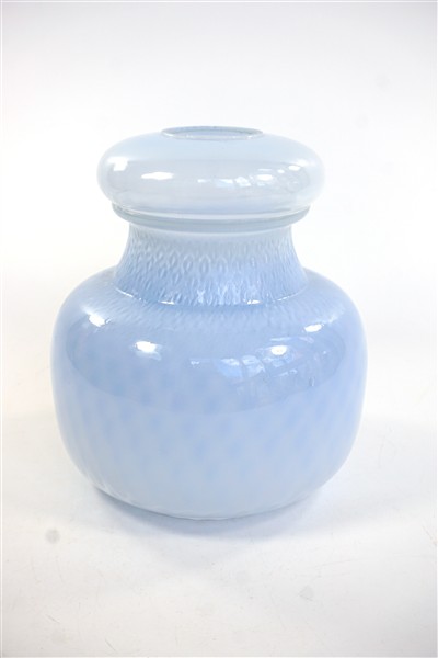 Vintage glazen lampenkap zacht blauw