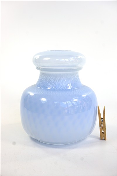 Vintage glazen lampenkap zacht blauw
