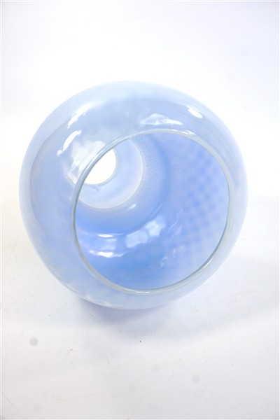Vintage glazen lampenkap zacht blauw