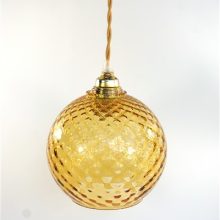 Vintage glazen bol lampenkap amber