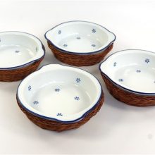 4x vintage schaaltjes in mand