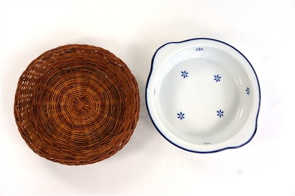 4x vintage schaaltjes in mand