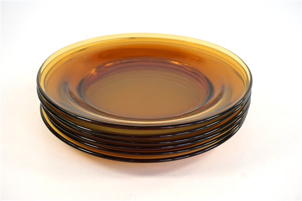 Vintage glazen borden amber