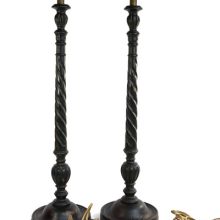 2 houten lampvoeten hoog