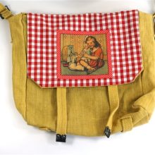Vintage tas-pukkel met print Jet