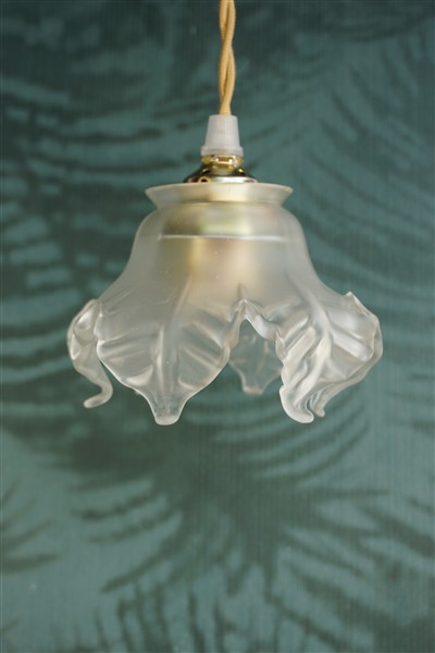 Vintage glazen lamp melkglas