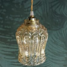 Vintage lampenkap glas reliëf getint