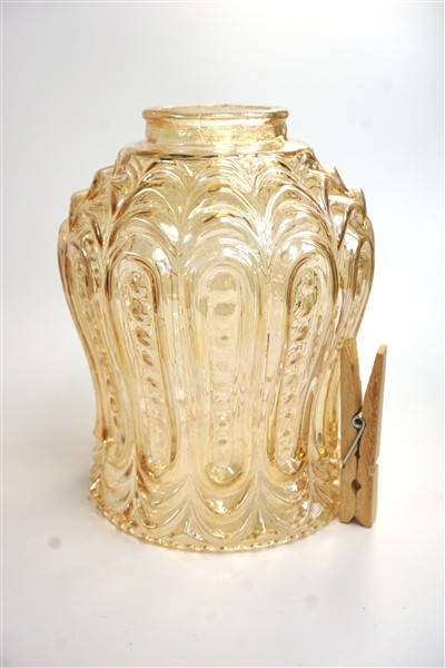 Vintage lampenkap glas reliëf getint