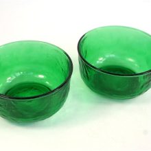 2 vintage groene schaaltje Arcoroc Sierra