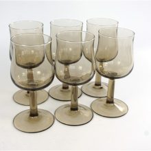 6 vintage wijnglazen rookglas
