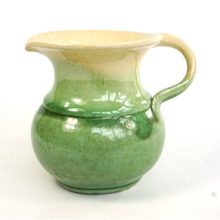 Vintage vaasje crème-groen