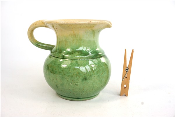 Vintage vaasje crème-groen