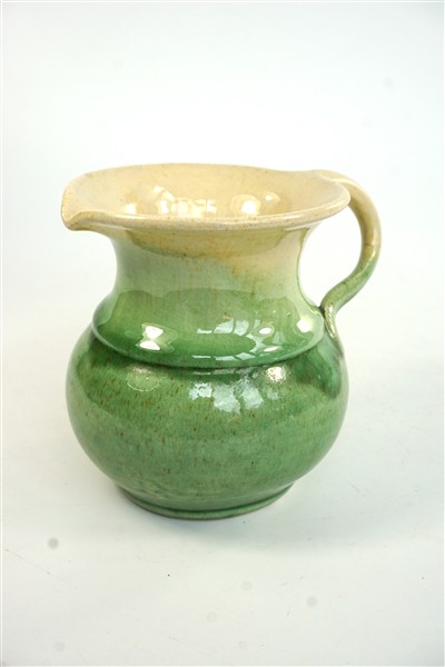 Vintage vaasje crème-groen