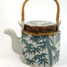Vintage theepot bamboe decor