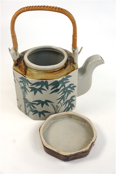 Vintage theepot bamboe decor