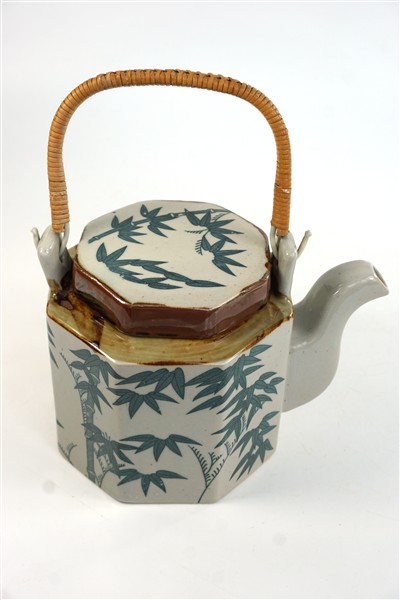 Vintage theepot bamboe decor