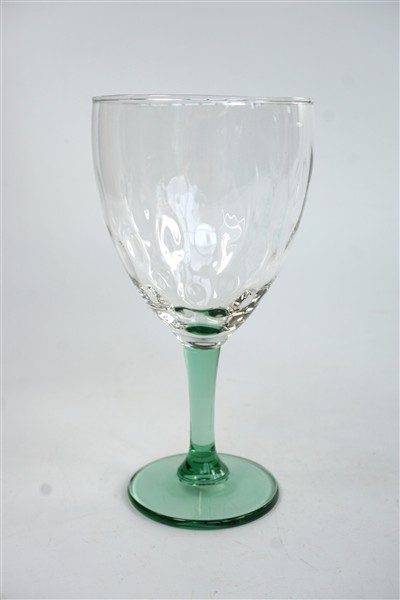 4 vintage glazen groene voet