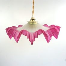 Vintage glazen lampenkap Piecrust-model