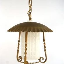 Vintage hanglamp glas-metaal