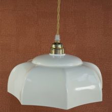 Vintage metalen lampenkap wit